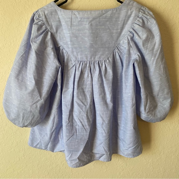 Tuckernuck | Women's Chambray Inara Blouse Light Blue Size Small - Picture 9 of 10
